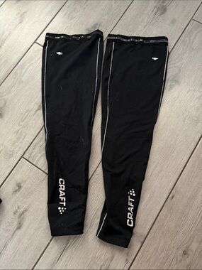 Craft Black Reflective Logo Leg Warmers